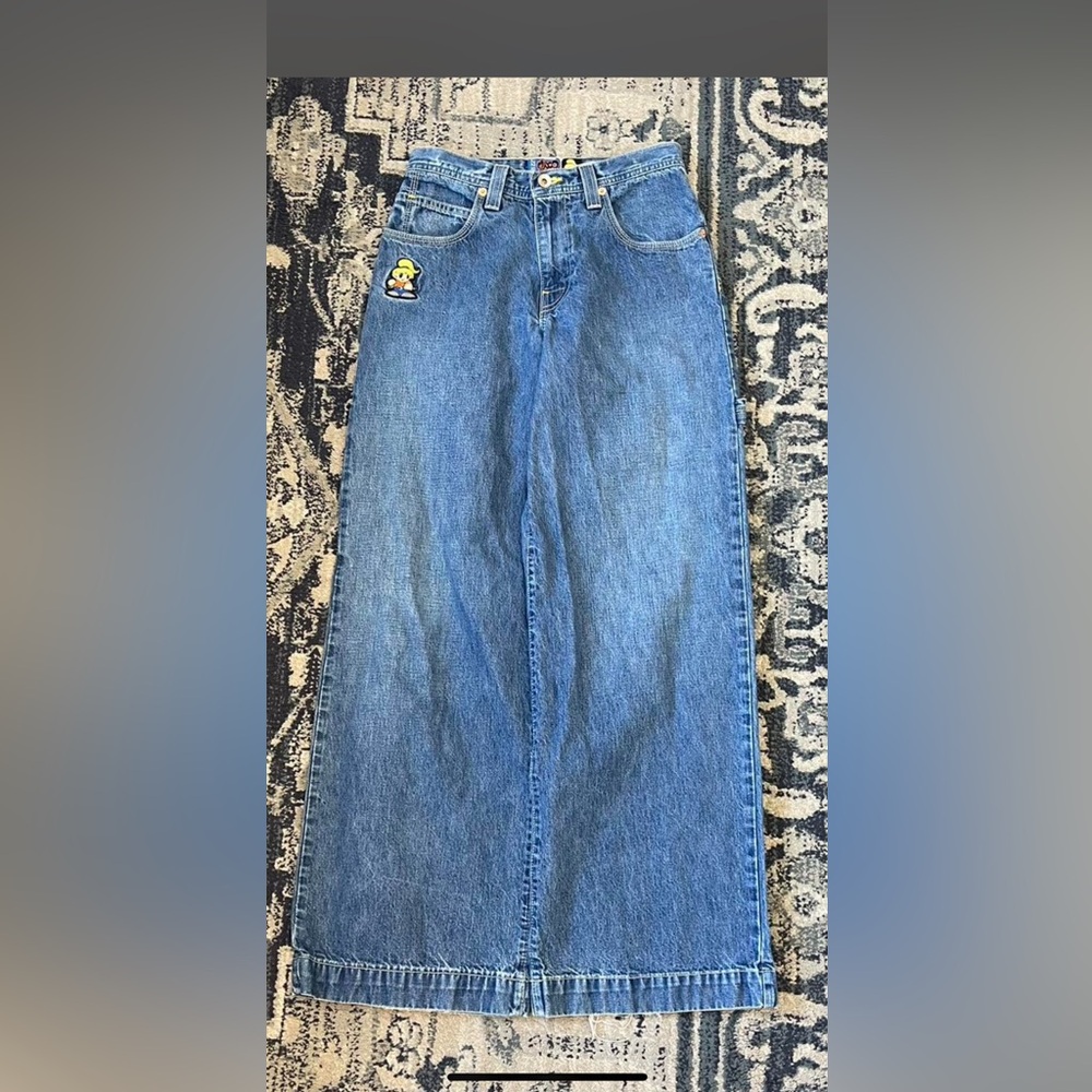 Authentic Vintage retro Fix It Girly Jnco Jeans Jncos skater patch baggy wide